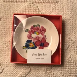 NWT Vera Bradley ceramic dish with gold trim